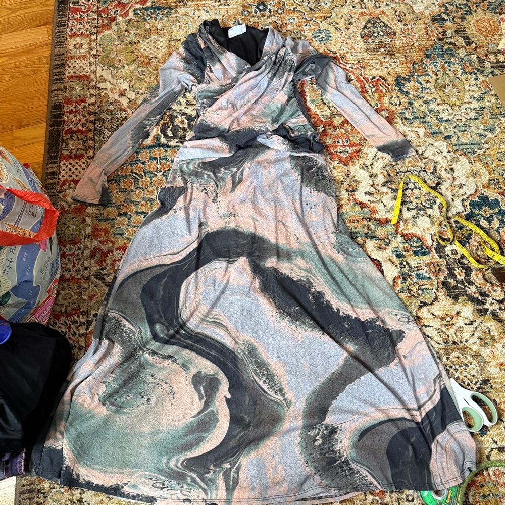 Asos marbled mesh dress